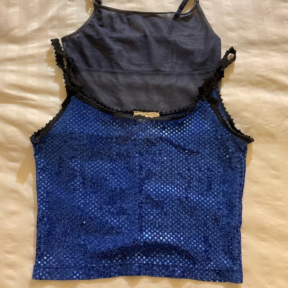 Paper Doll Productions Sparkle Tank: Blue Sequins: Size S - Picture 3 of 10